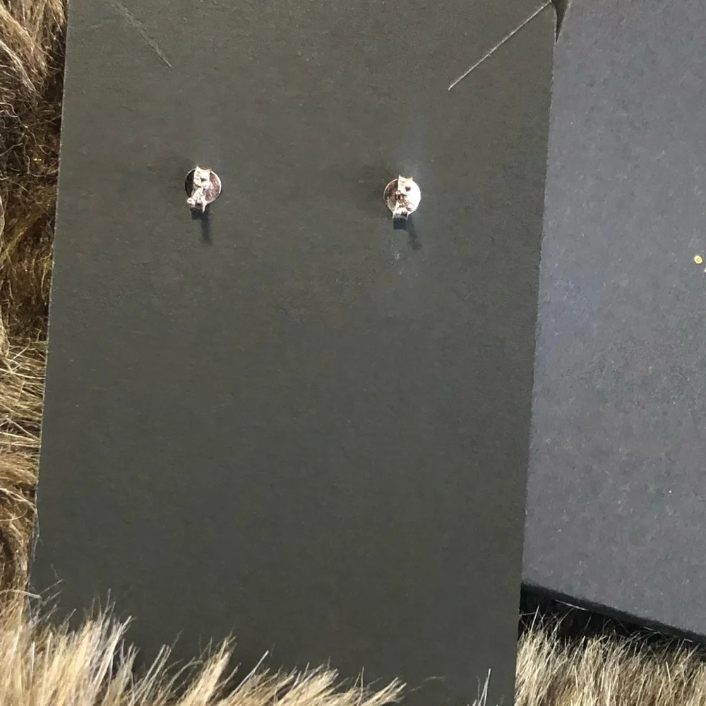 Freida Rothman triple stone half hoop sterling silver earrings NIB